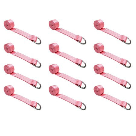 Tie 4 Safe 2" x 10' Lasso Strap w/ O Ring Auto Tie Down Wheel Lift Tow Truck Trailer, 12PK TWS21-510-W9-PK-C-12